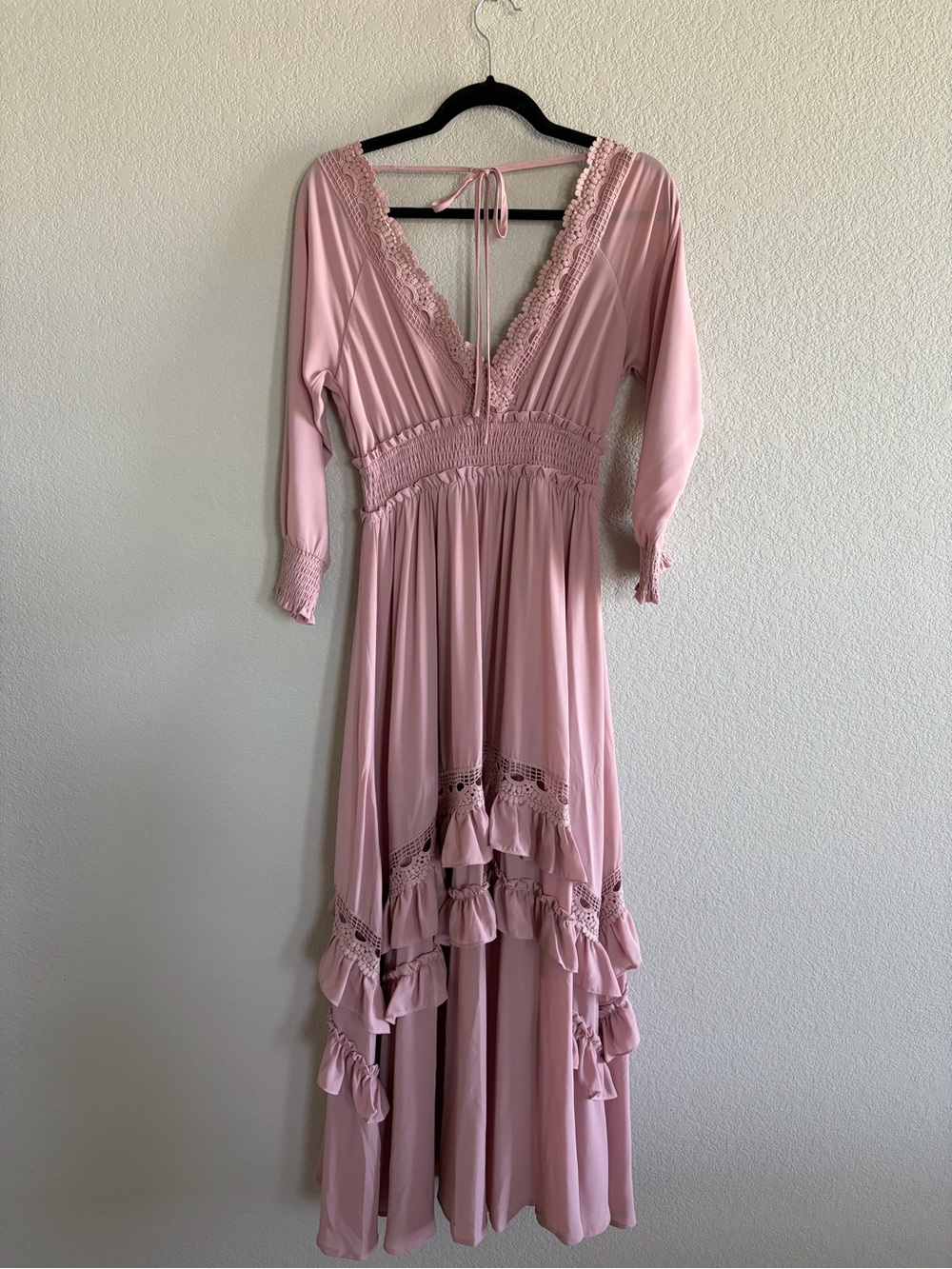 Baltic Born Blush Pink Lace-Trim Maxi Dress - maternity and bump friendly